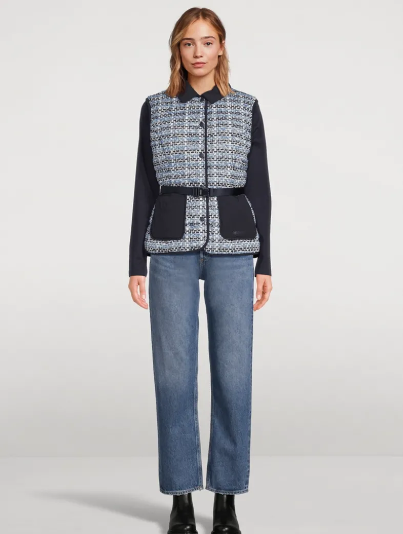 Francine Belted Tweed Down Vest
