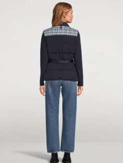Francine Belted Tweed Down Vest