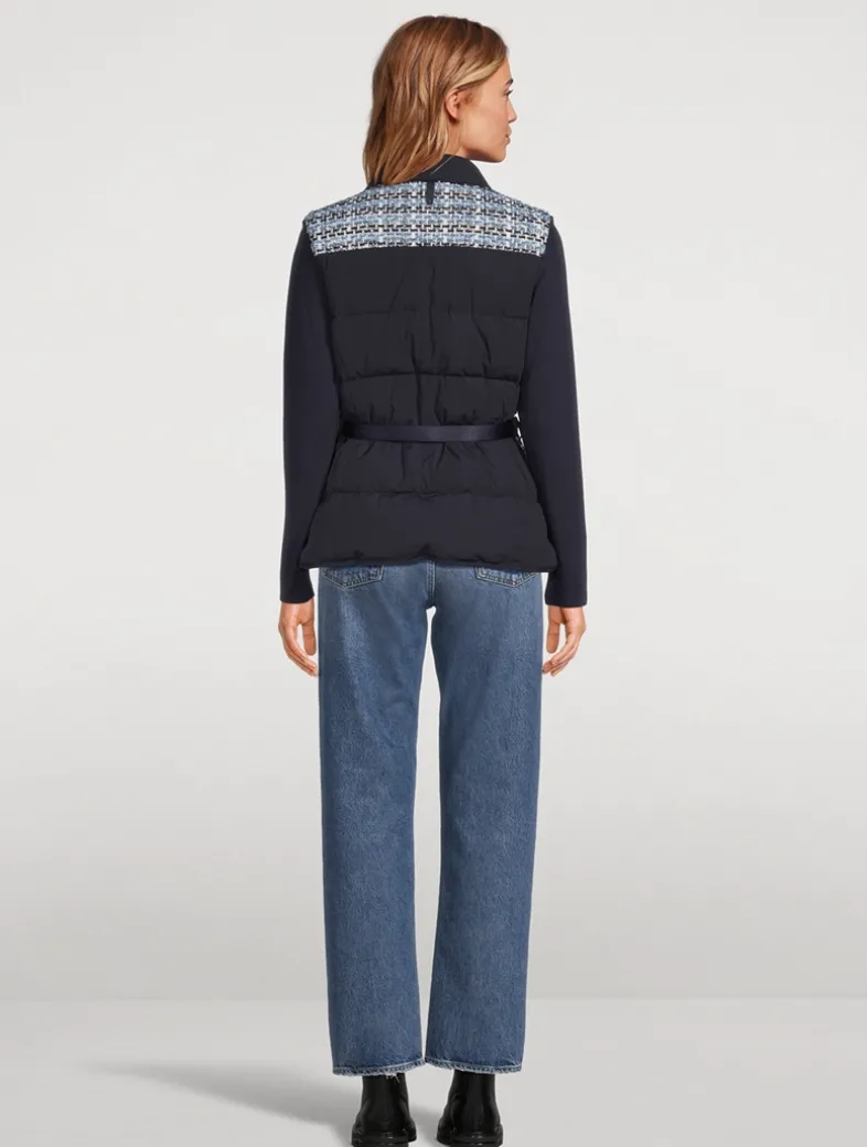 Francine Belted Tweed Down Vest