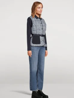 Francine Belted Tweed Down Vest