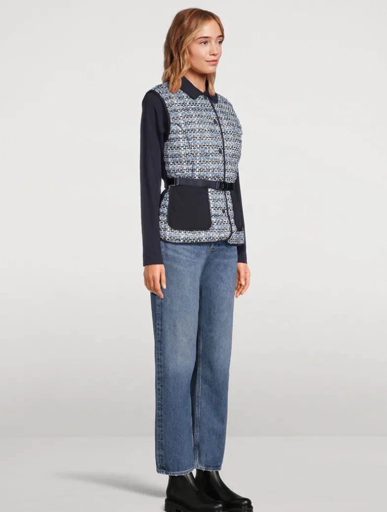 Francine Belted Tweed Down Vest