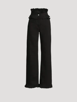 Frayed Wide-Leg Jeans