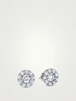 Fulfillment 18K White Gold Round Diamond Earrings
