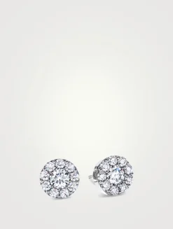 Fulfillment 18K White Gold Round Diamond Earrings