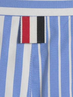 Funmix Pleated Midi Skirt In Awning Stripe Print