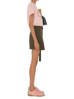 Gabardine Belted Shorts