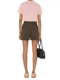 Gabardine Belted Shorts