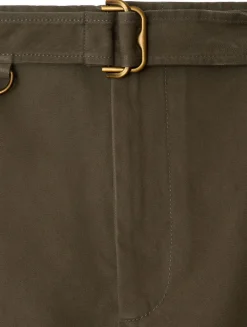 Gabardine Belted Shorts