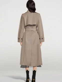 Gael Belted Leather Trench Coat