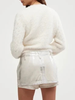 Gallivanting Metallic Denim Skort