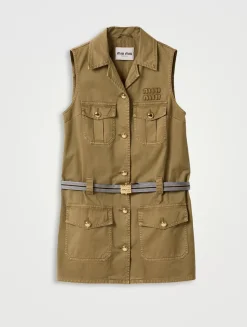 Garment-dyed Cotton Satin Dress