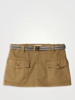 Garment-dyed Cotton Satin Miniskirt