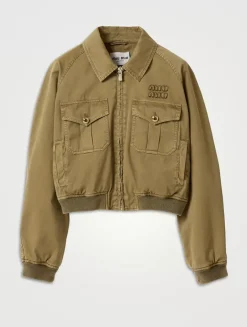 Garment-dyed Cotton Satin Bomber Jacket