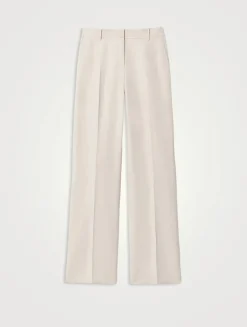 Gates Silk Linen Straight-Leg Trousers
