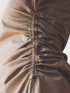 Gathered Poplin Midi Dress