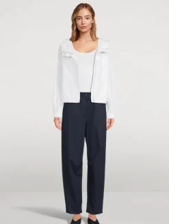 Gathered-Back Windbreaker