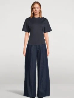 Gathered-Shoulder T-Shirt