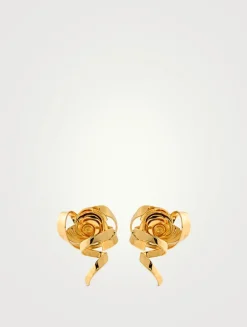 Geometric Rose Earrings