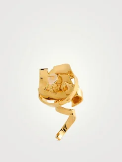 Geometric Rose Earrings