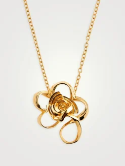 Geometric Rose Pendant Necklace