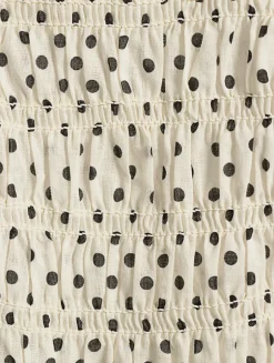 Georgene Smocked Midi Dress In Polka Dot Print