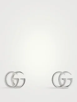 GG Marmont Silver Stud Earrings