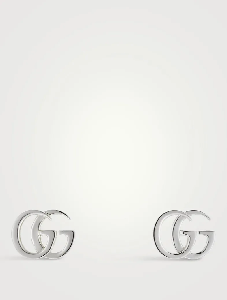 GG Marmont Silver Stud Earrings