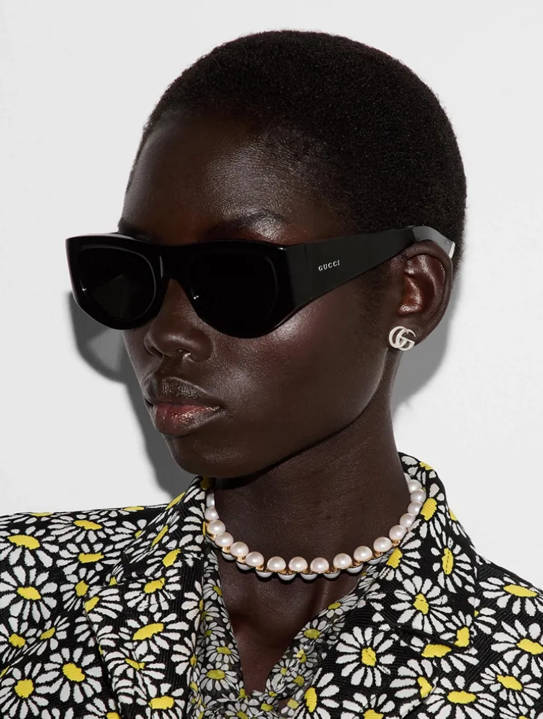 GG Marmont Silver Stud Earrings