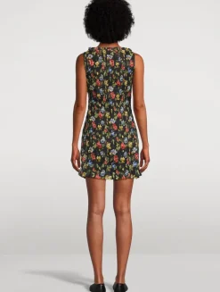 Gianna Smocked Mini Dress In Floral Print