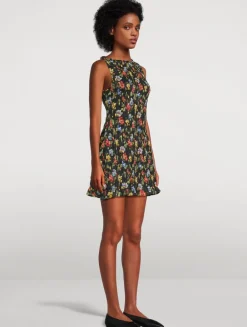 Gianna Smocked Mini Dress In Floral Print