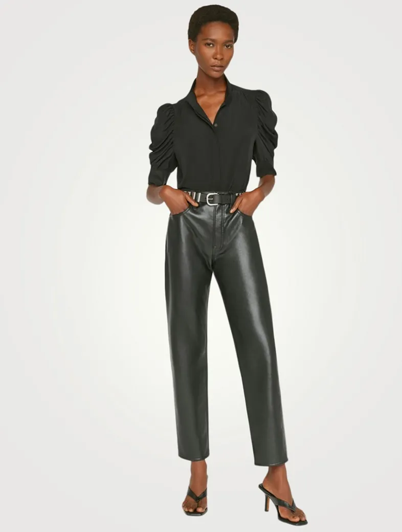 Gillian Puff-Sleeve Silk Blouse