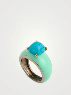 Globe Ring With Turquoise