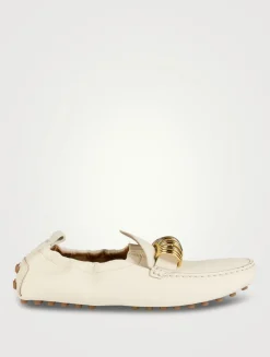 Gommino Ring-Embellished Leather Driving Shoes