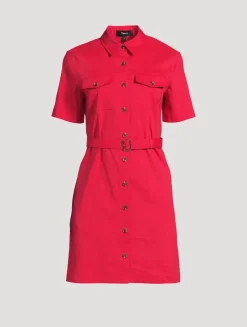Good Linen Belted Shirt Dress