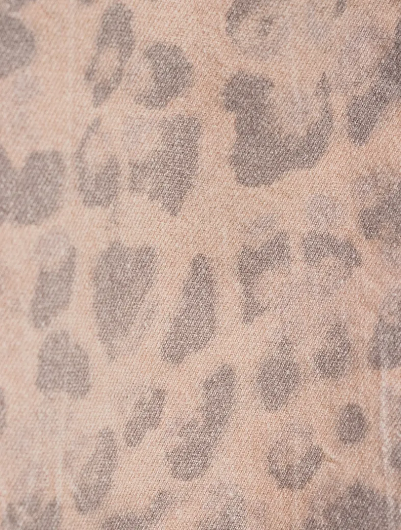 Good Luck Barrel-Leg Jeans In Snakeskin Print