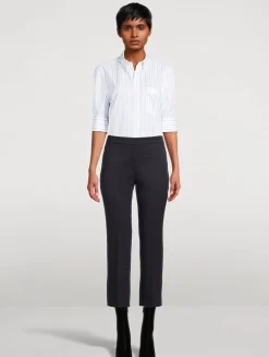 Grain de Poudre Wool Cigarette Trousers