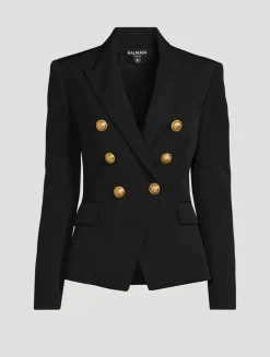 Grain de Poudre Wool Double-Breasted Blazer