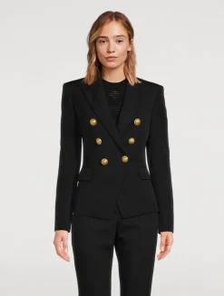 Grain de Poudre Wool Double-Breasted Blazer