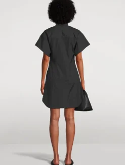 Gretchen Twist-Front Poplin Shirt Dress