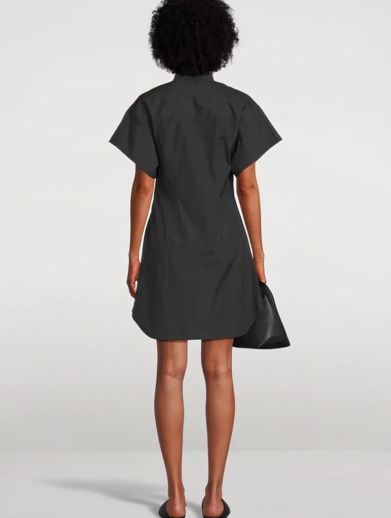 Gretchen Twist-Front Poplin Shirt Dress