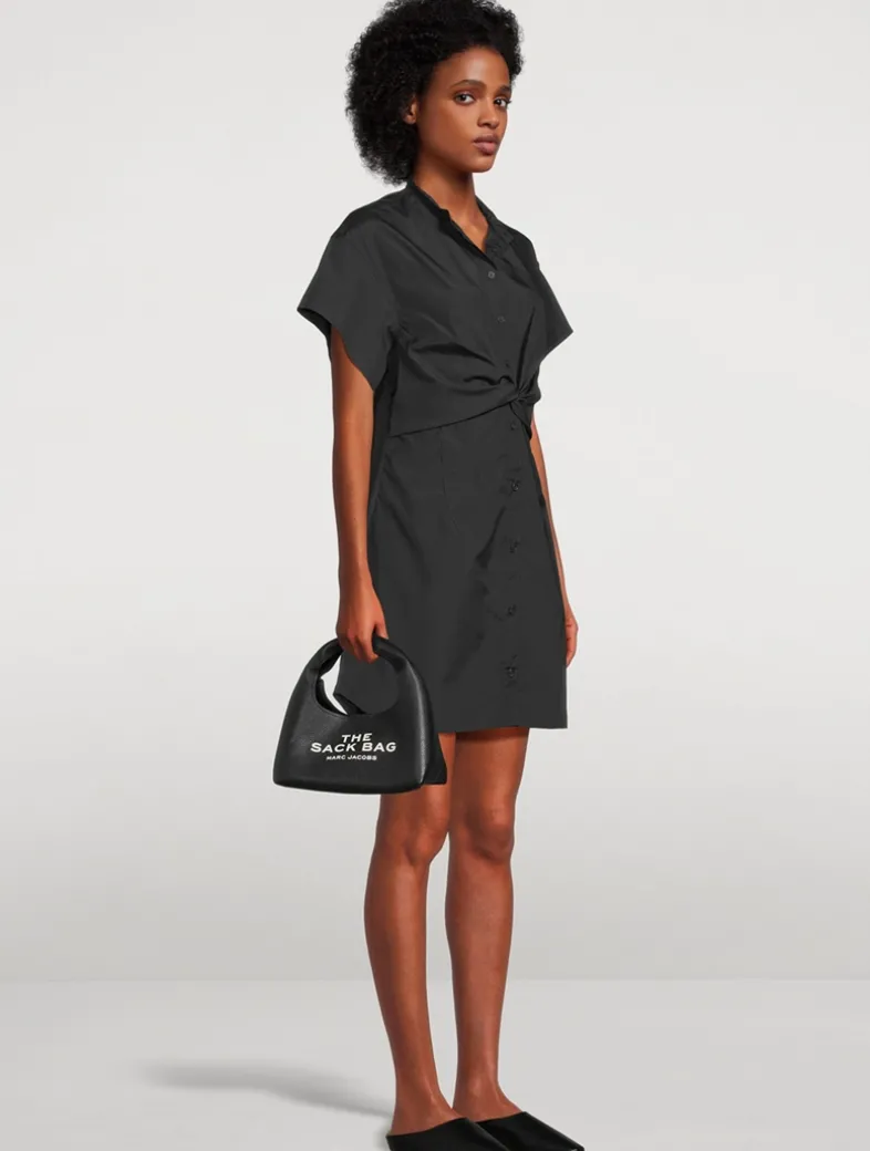 Gretchen Twist-Front Poplin Shirt Dress