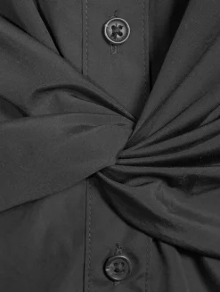 Gretchen Twist-Front Poplin Shirt Dress