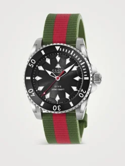 Gucci Dive Web Strap Watch, 40mm