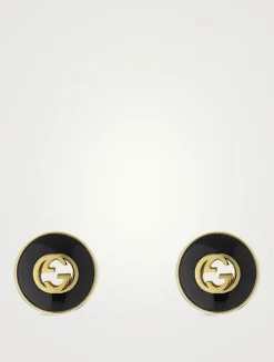 Gucci Interlocking 18K Stud Earrings