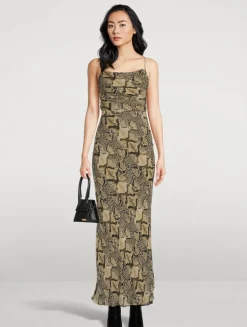 Hadiya Georgette Gown in Snakeskin Print