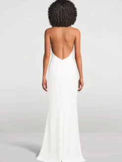 Halter Evening Dress With Crystals