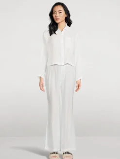 Handcuff Jacquard Cropped Pajama Top