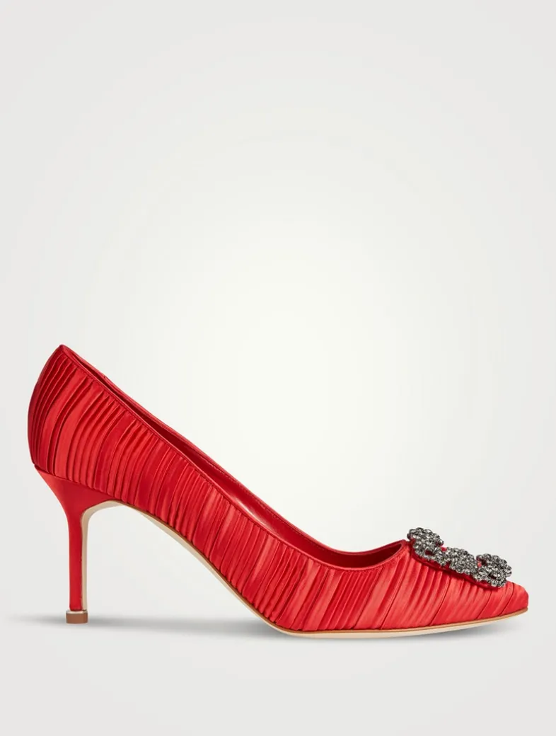 Hangisi 70 Plissé Satin Pumps