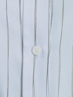 Hannah Belted Silk Shirt Dress In Stripe Print