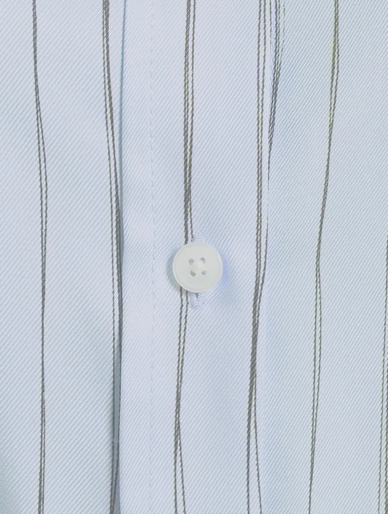 Hannah Belted Silk Shirt Dress In Stripe Print